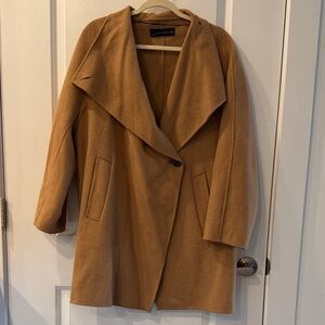 Open-Front Camel Wool-Blend Coat - Women